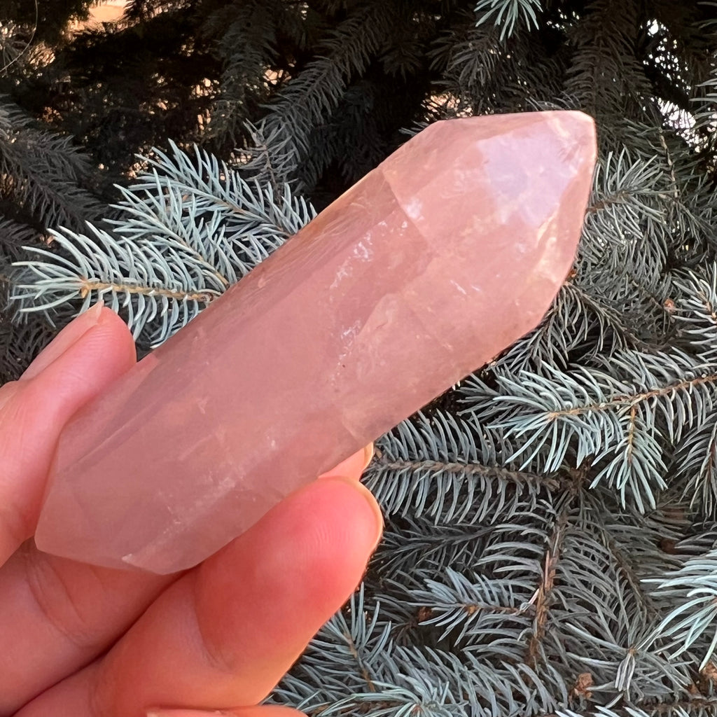 Dublu varf cuart roz model 5 din Madagascar, pietre semipretioase - druzy.ro 4