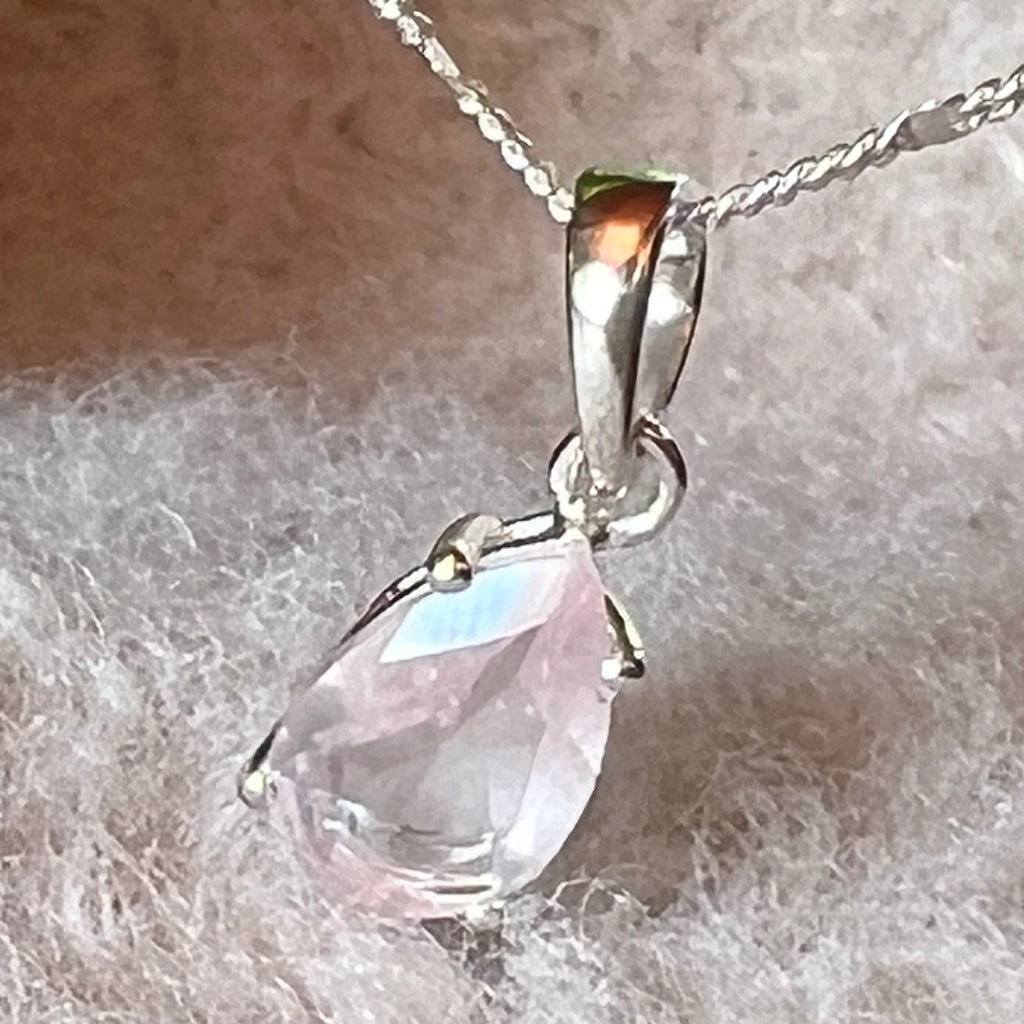Pandantiv cuart roz argint 12 mm, druzy.ro, pietre semipretioase 5