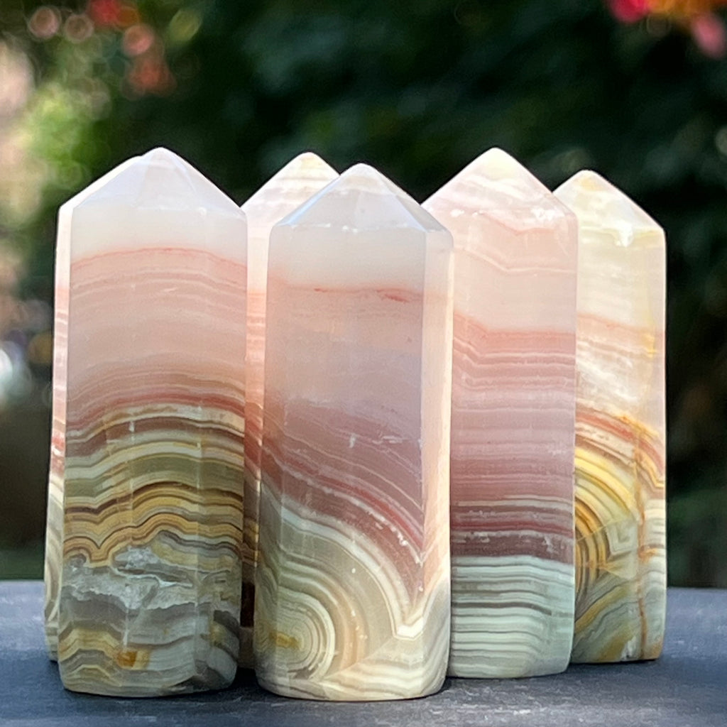 Obelisc calcit Mangano & Caraibe 5.5 -6 cm, druzy.ro, cristale 2