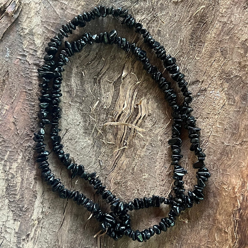 Colier lung chipsuri turmalina neagra, druzy.ro, pietre semipretioase 2