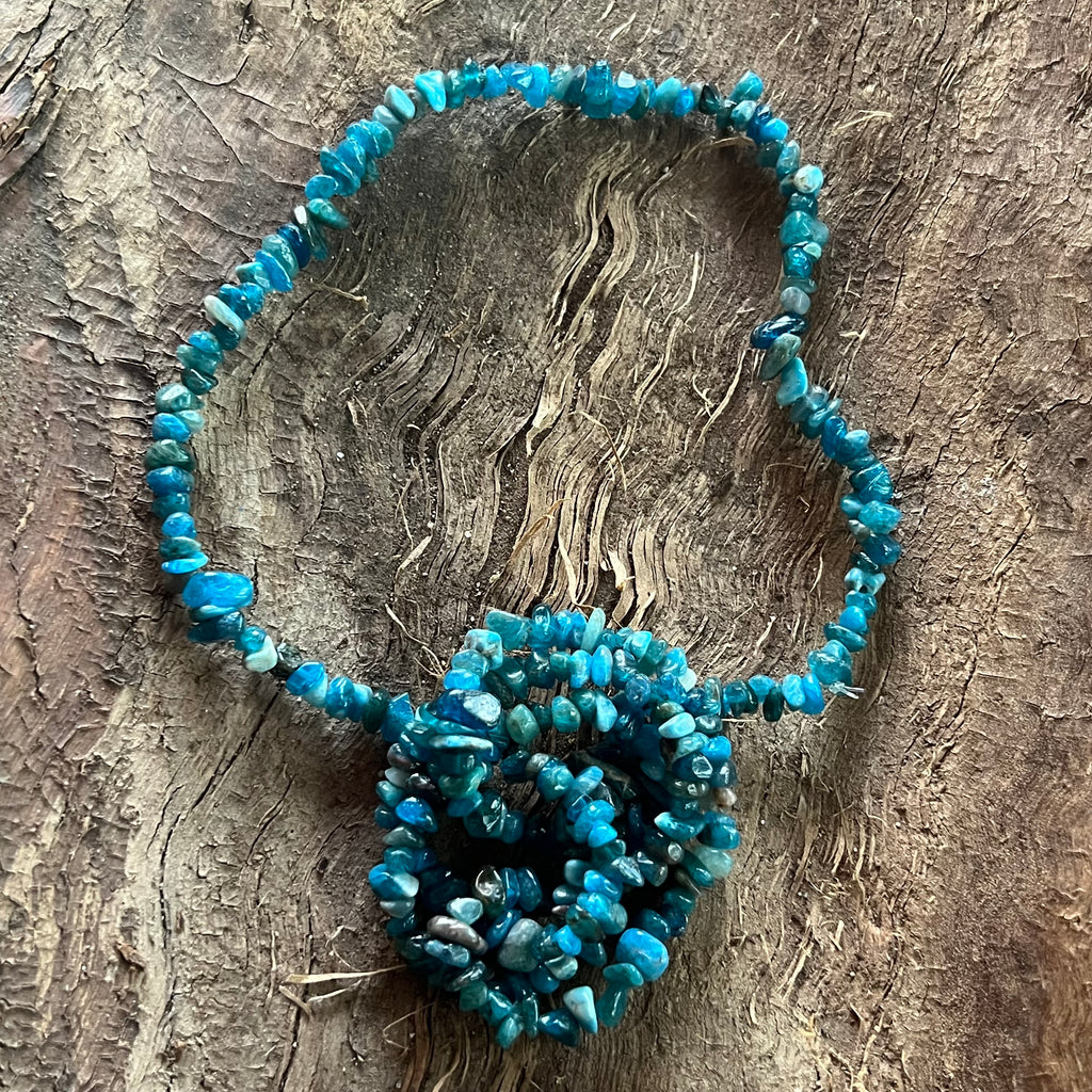 Colier lung chipsuri apatit, druzy.ro, pietre semipretioase 4