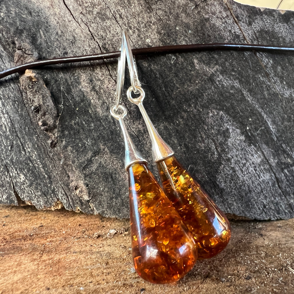 Cercei argint cu chihlimbar Amber5, pietre semipretioase - druzy.ro 2 