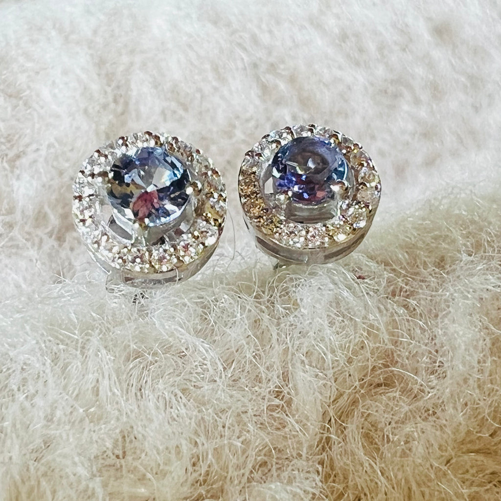 Cercei stud tanzanit, topaz din argint, druzy.ro, pietre semipretioase 2