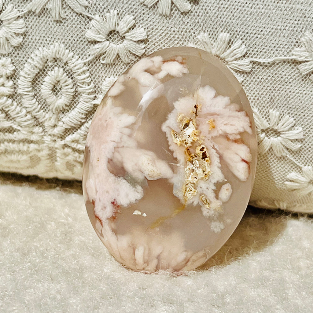 Palmstone agat coral floare rosu m16, druzy.ro, cristale 1