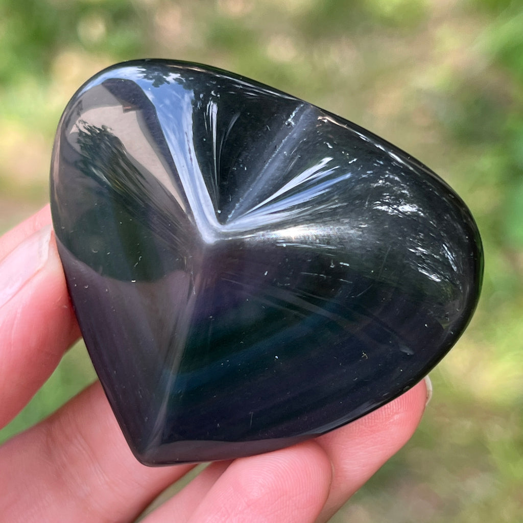 Obsidian curcubeu inima model 9, pietre semipretioase - druzy.ro 3 