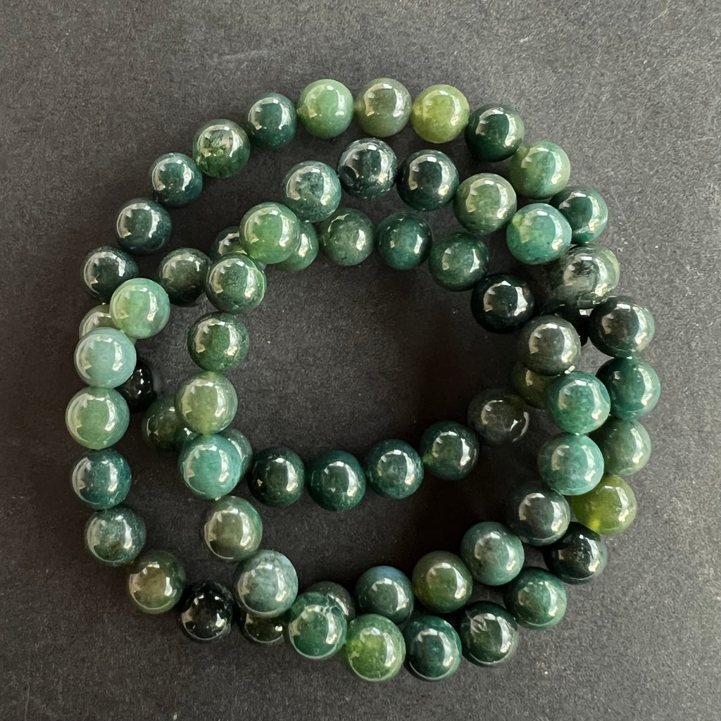 Bratara agat muschi / moss 8 mm, druzy.ro, cristale 1