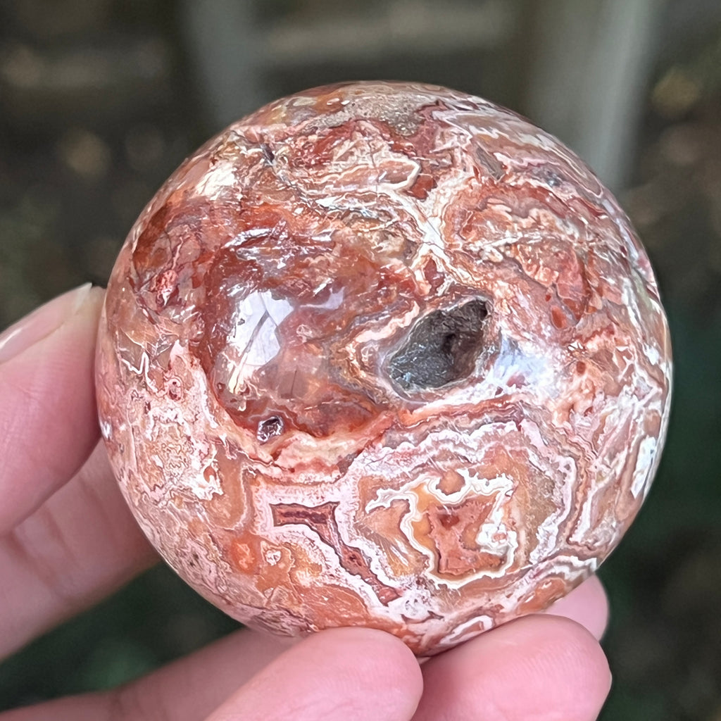 Sfera agat Crazy Lace | Model 15, pietre semipretioase - druzy.ro 6 