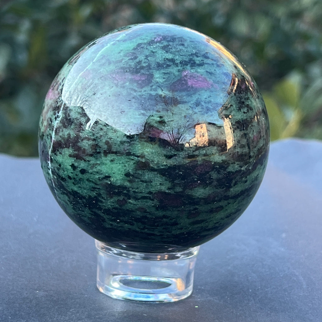 Sfera rubin in zoisit model 1, pietre semipretioase - druzy.ro 5 