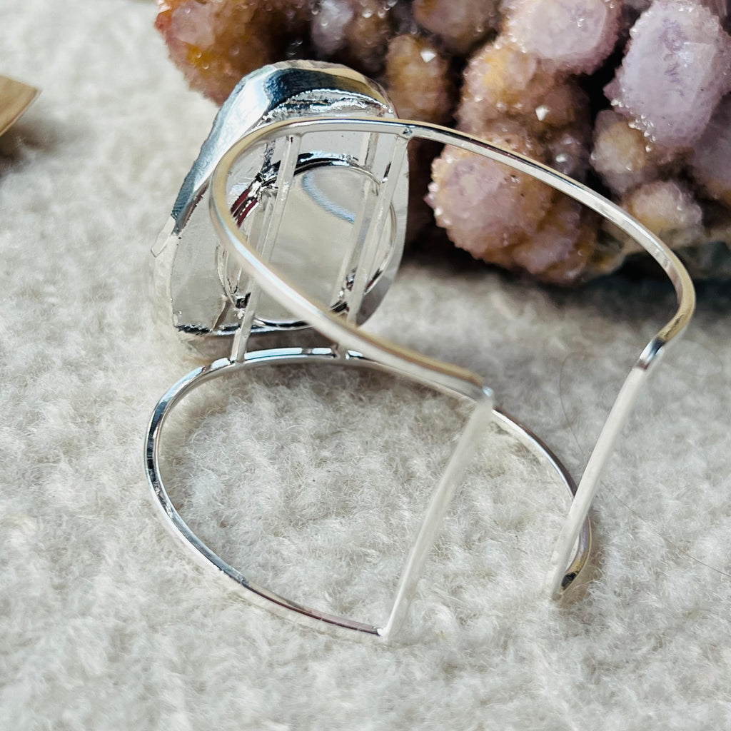 Bratara reglabila placata cu argint ametist Uruguay model 3, pietre semipretioase, DRUZY.RO 2