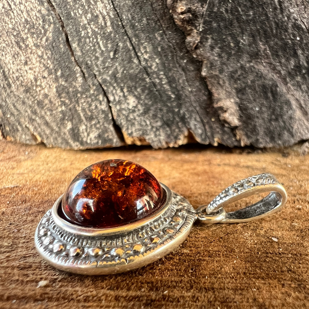 Pandantiv argint cu chihlimbar Amber24, pietre semipretioase - druzy.ro 2 