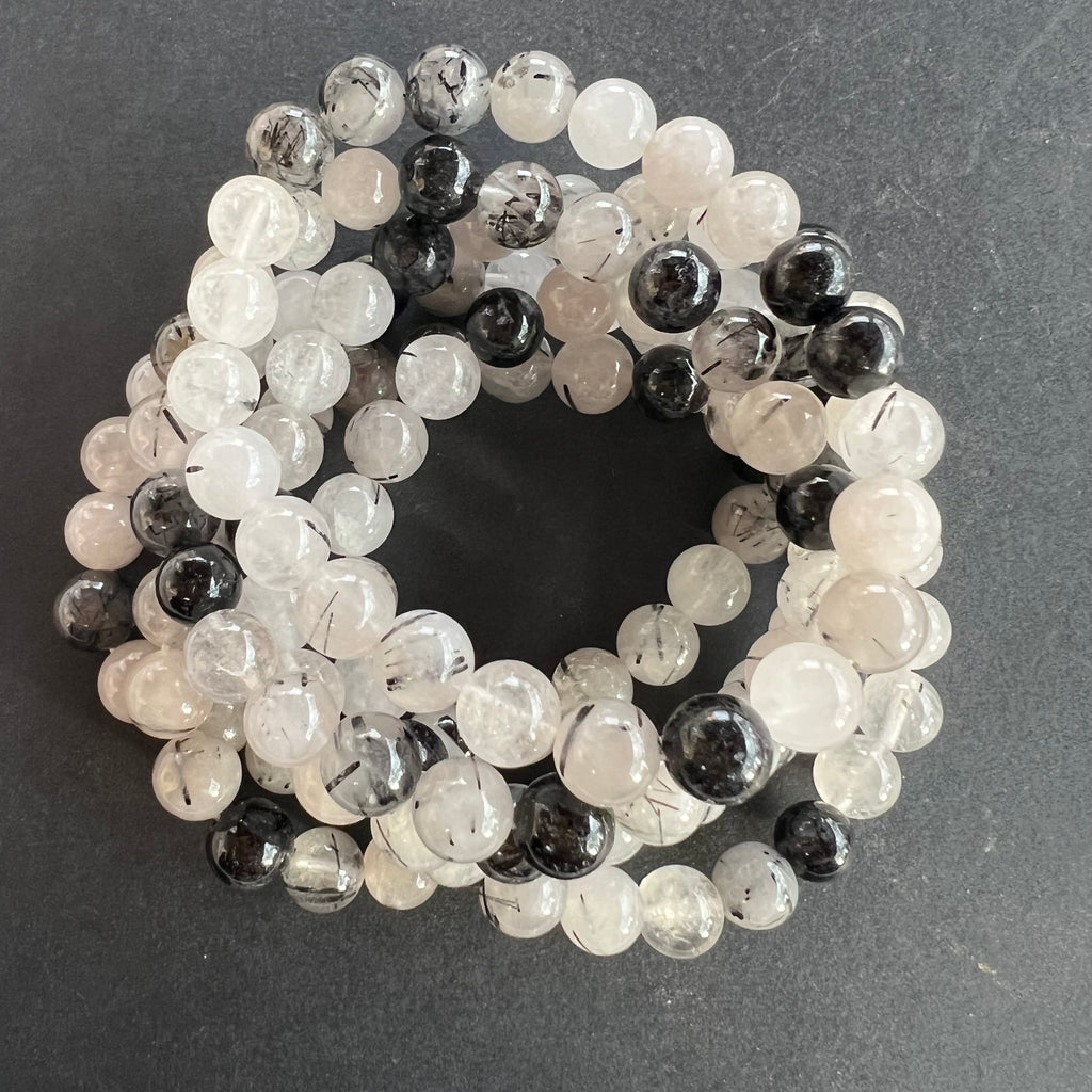 Bratara turmalina neagra in cuart 8 mm, druzy.ro, cristale 4