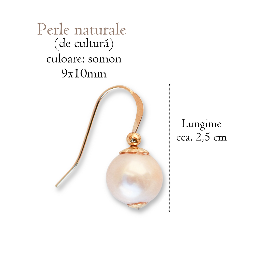 Cercei perle naturale, aur filat - Soul Pearl #3, pietre semipretioase - druzy.ro 3 