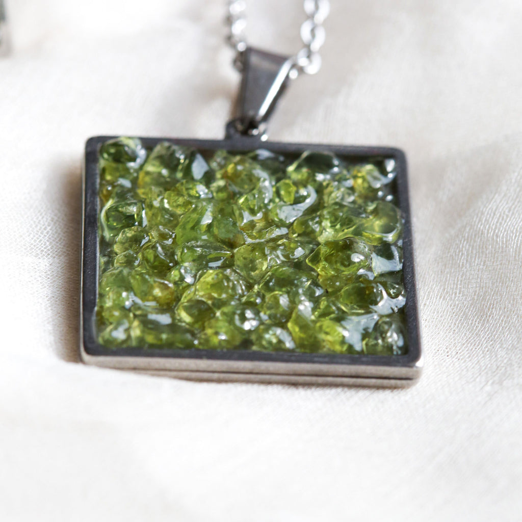 Set bijuterii peridot SQUARE, druzy.ro, cristale 3