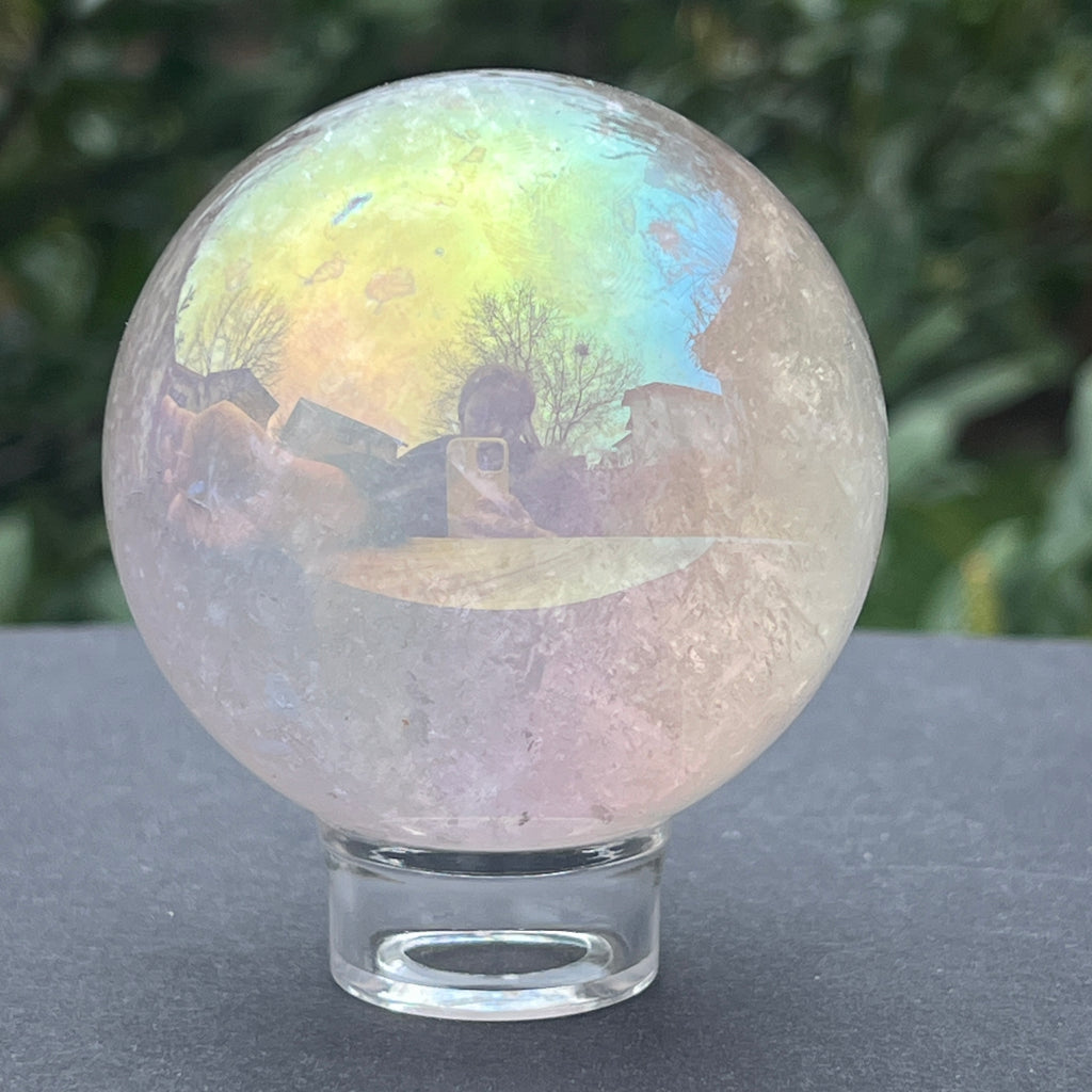 Sfera cuart roz aura model 1, pietre semipretioase - druzy.ro 2 