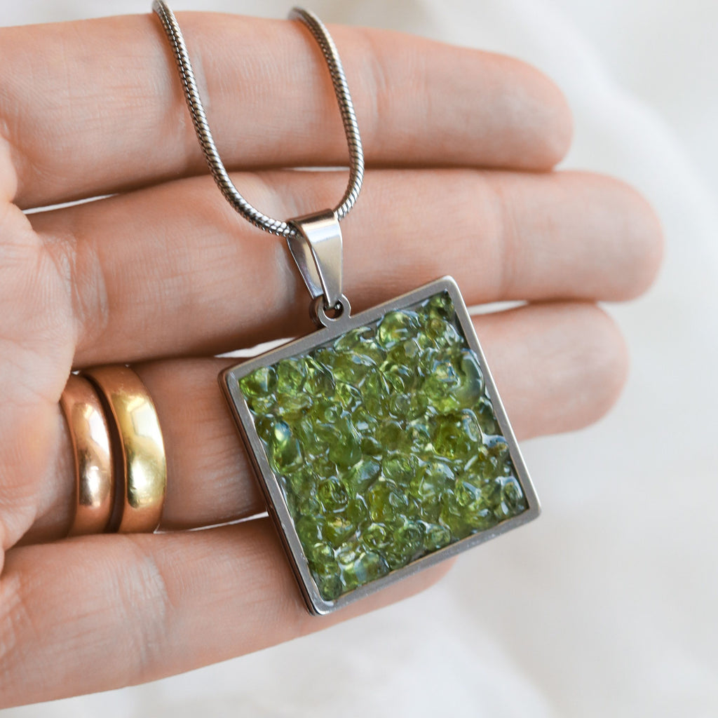 Set bijuterii peridot SQUARE, druzy.ro, cristale 5
