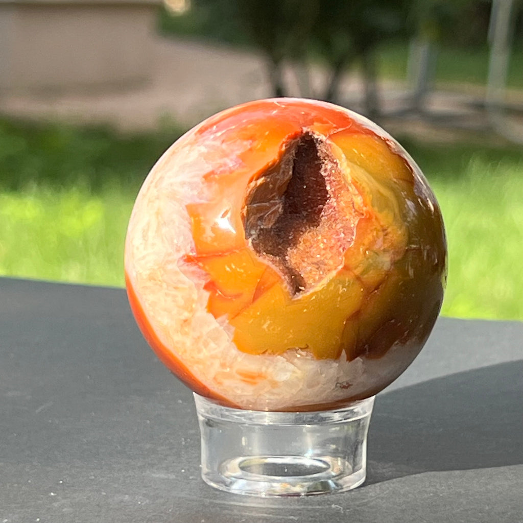 Sfera carneol Madagascar model 3, pietre semipretioase - druzy.ro 4