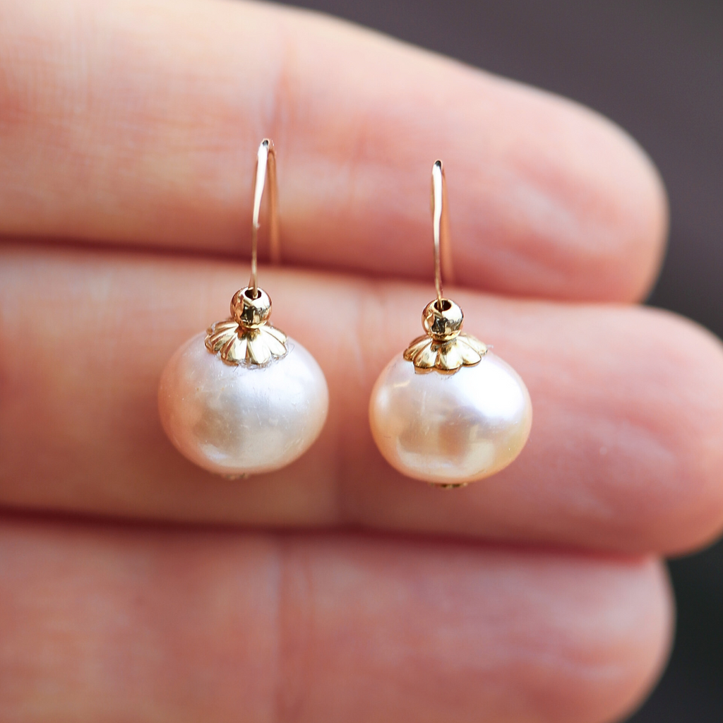 Cercei perle naturale, aur filat - Soul Pearl #3, pietre semipretioase - druzy.ro 9 