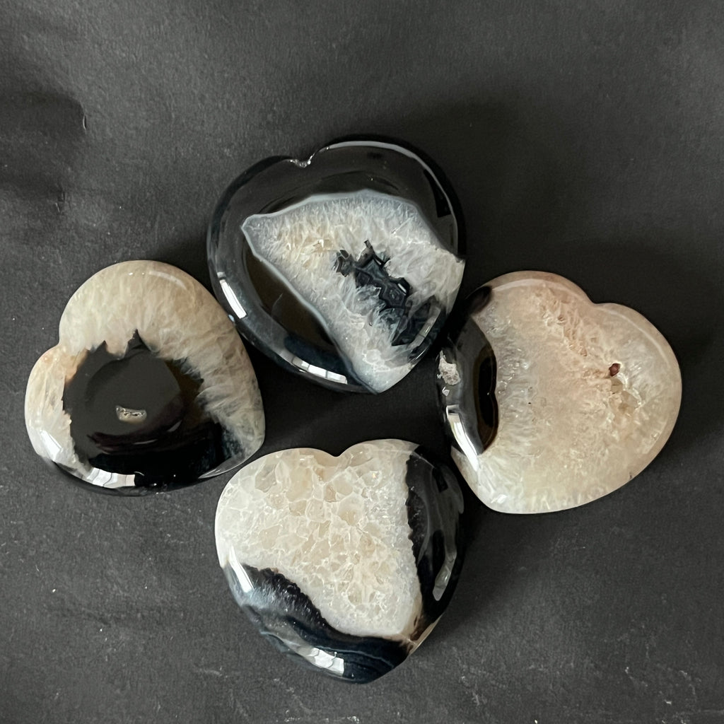 Inima agat negru, pietre semipretioase - druzy.ro 6 