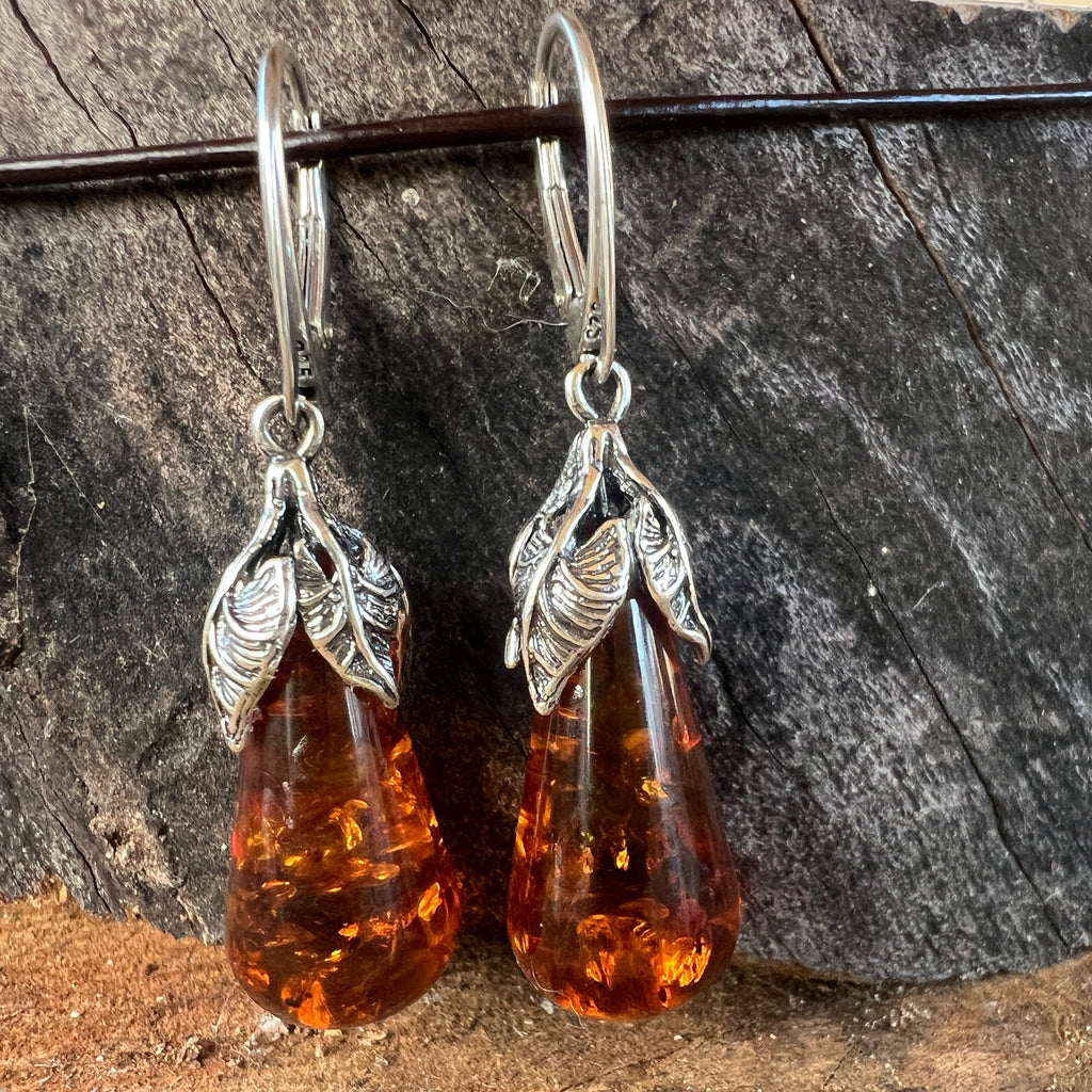Cercei argint cu chihlimbar Amber4, pietre semipretioase - druzy.ro 2 