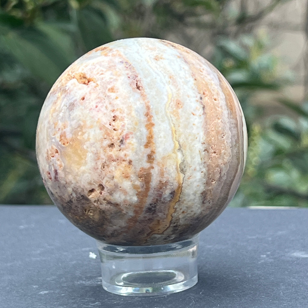 Sfera agat Crazy Lace model 3, pietre semipretioase - druzy.ro 6 