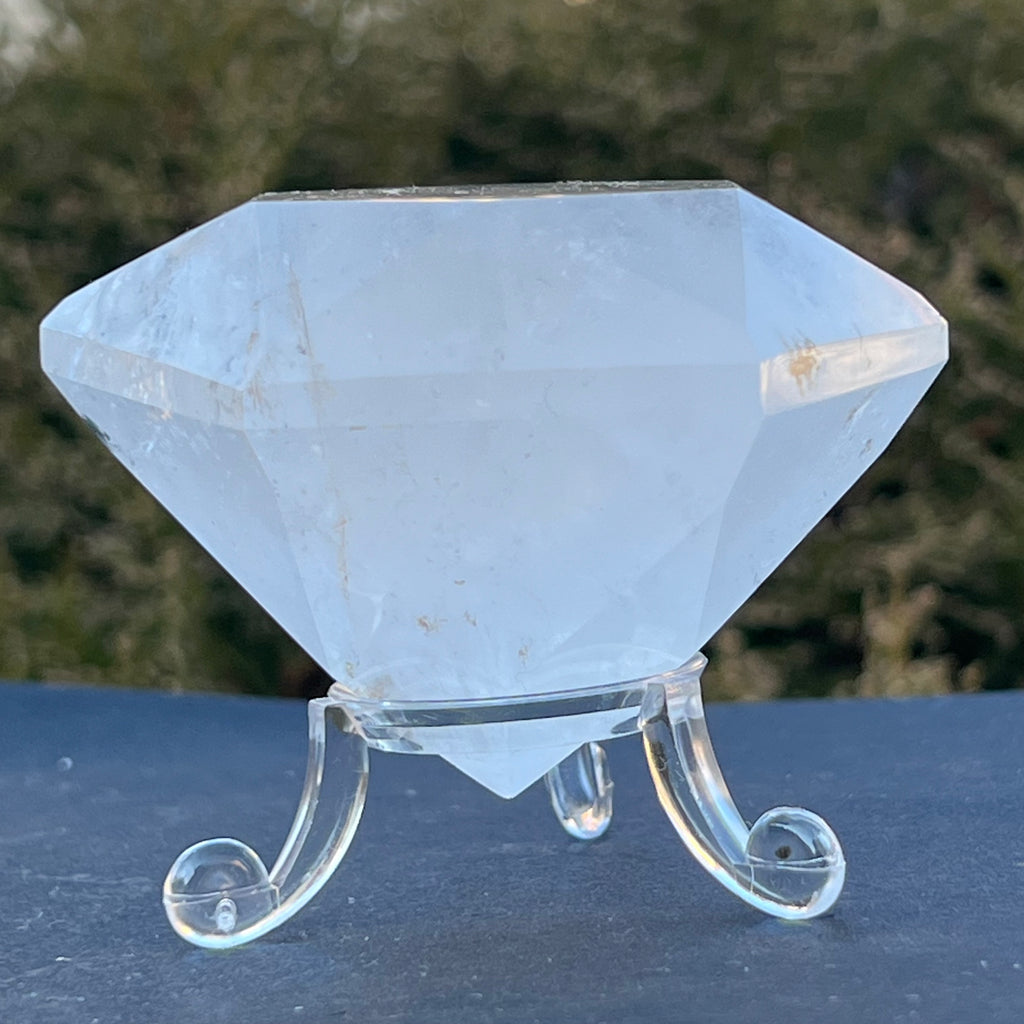 Cuart curcubeu forma diamant cristal de stanca/cuart incolor model 1A, druzy.ro, cristale 2