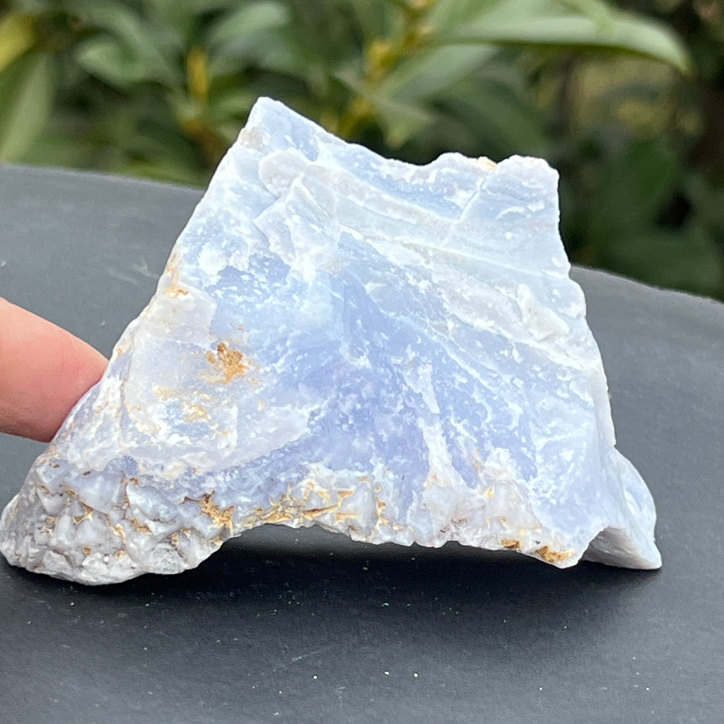 Calcedonie albastra /blue lace/ agat albastru piatra bruta m15, pietre semipretioase - druzy.ro 4 