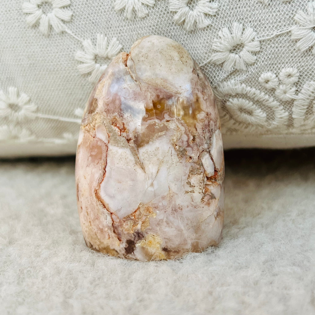 Agat coral floare mini structura forma libera model 3, druzy.ro, cristale 2