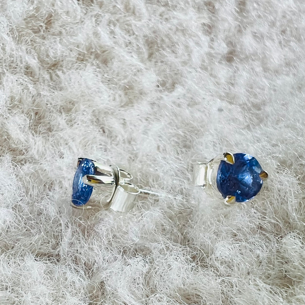 Cercei stud tanzanit din argint 5 mm, druzy.ro, pietre semipretioase 4