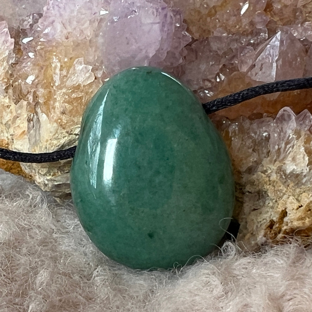 Colier pandantiv aventurin verde DROP, pietre semipretioase - druzy.ro 4 