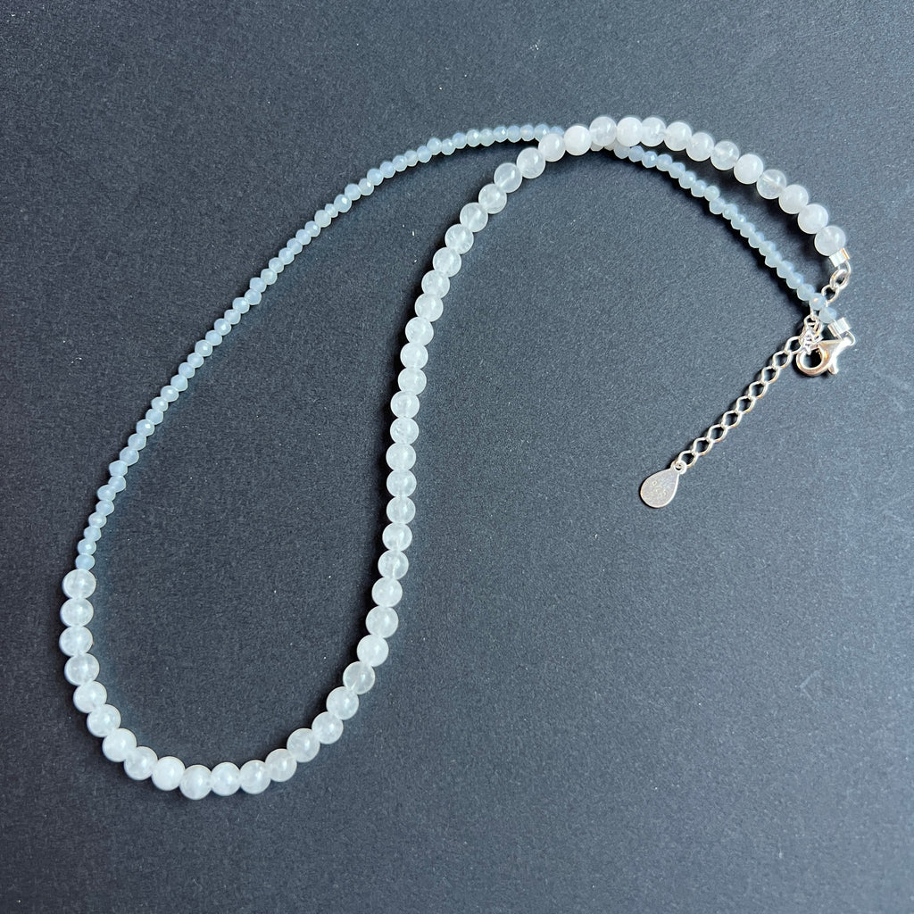 Colier angelit si jad Celestia#70, pietre semipretioase - druzy.ro 2 