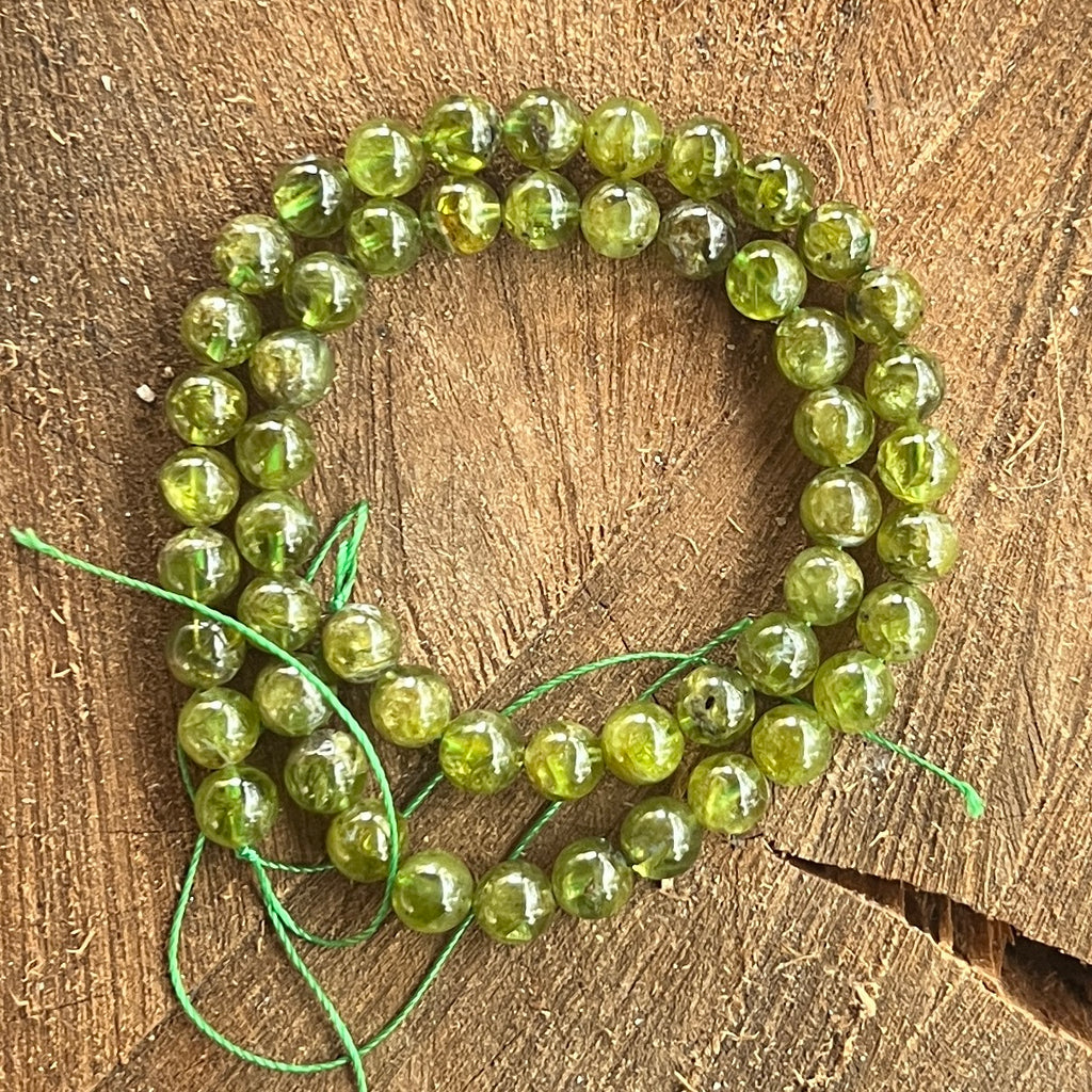 Sirag margele pietre semipretioase sfere OLIVINA, peridot AAA M1, pietre semipretioase - druzy.ro 2 