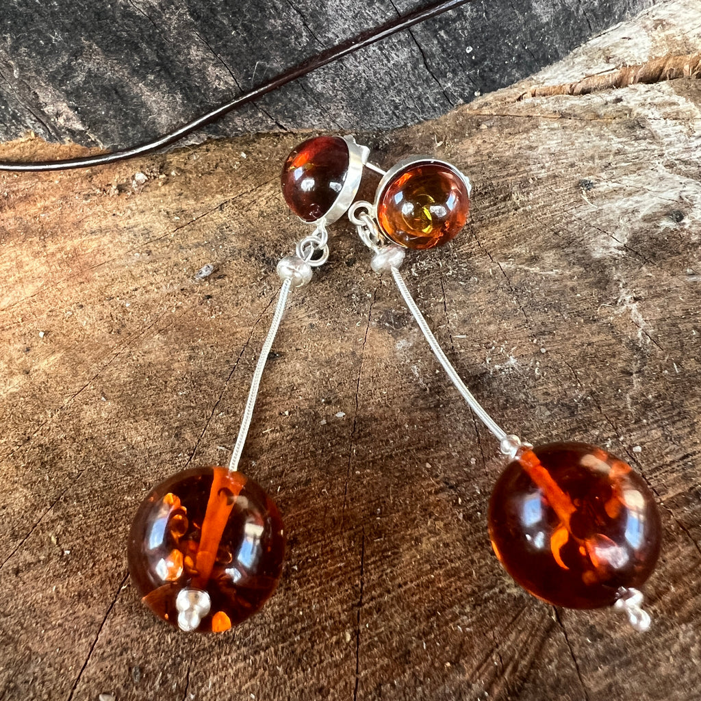 Cercei argint cu chihlimbar Amber6, pietre semipretioase - druzy.ro 1 