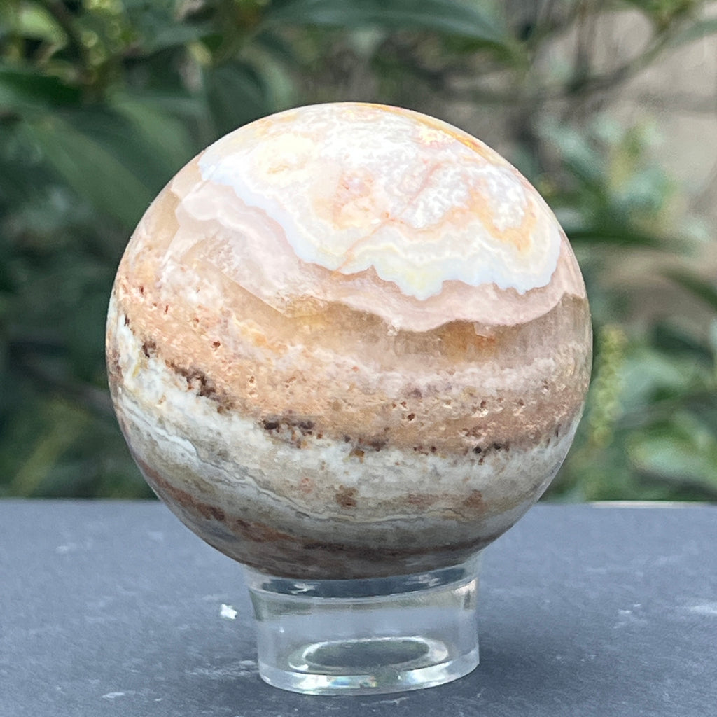 Sfera agat Crazy Lace model 3, pietre semipretioase - druzy.ro 2 