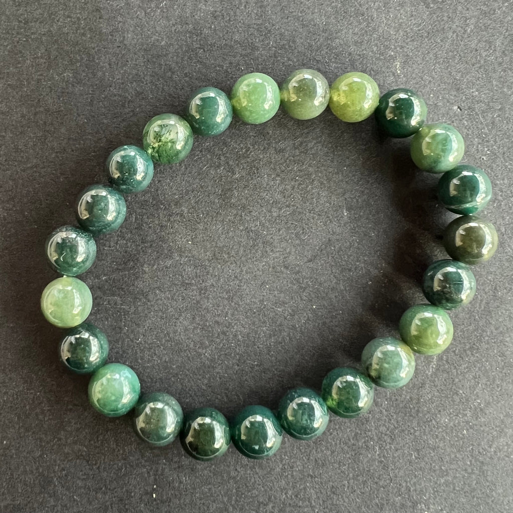 Bratara agat muschi / moss 8 mm, pietre semipretioase, DRUZY.RO 6