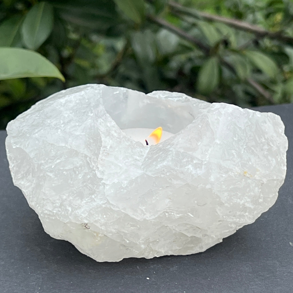 Suport lumanare din cuart de stanca model 2 marimea L, pietre semipretioase - druzy.ro 1 