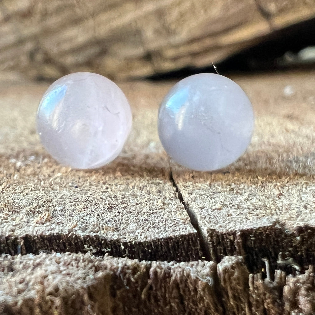 Cercei stud cuart roz 7 mm, pietre semipretioase - druzy.ro 2 