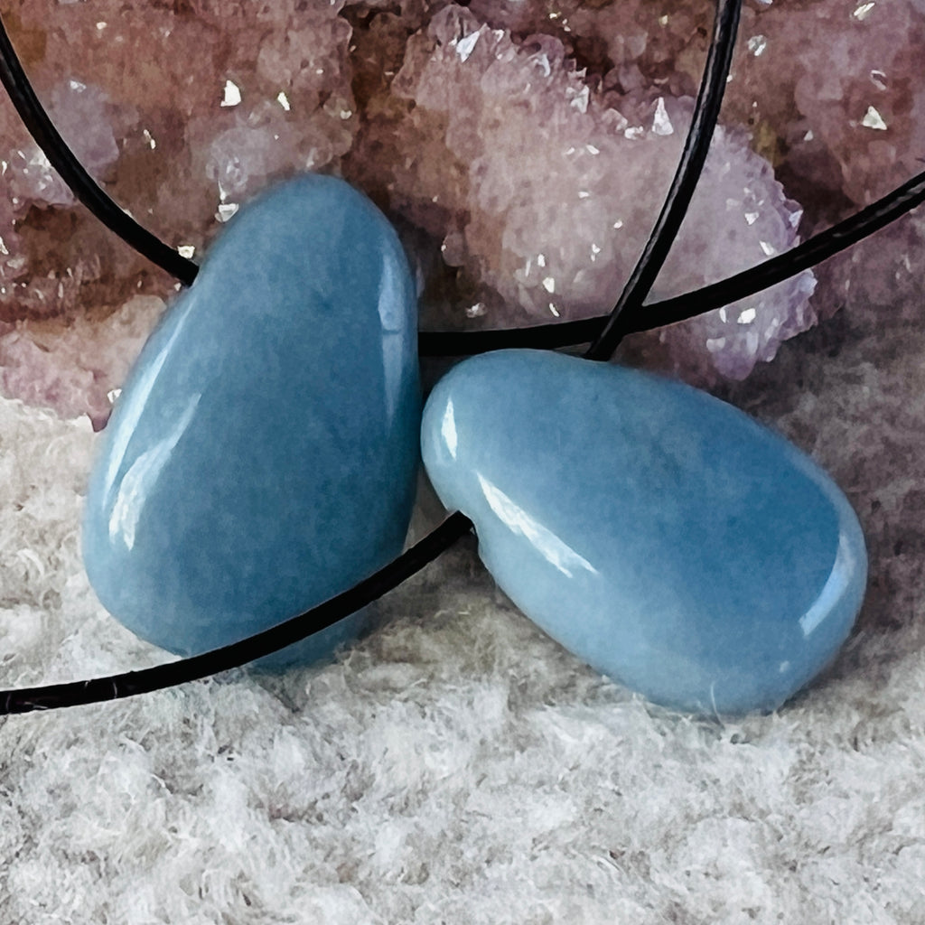Colier pandantiv angelit DROP, pietre semipretioase - druzy.ro 2 