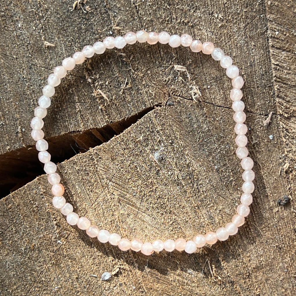 Bratara fatetata agat crem 3-4 mm, pietre semipretioase - druzy.ro 2 