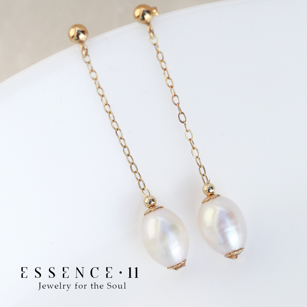 Cercei perle naturale, aur filat - Soul Pearl #5, pietre semipretioase - druzy.ro 3 