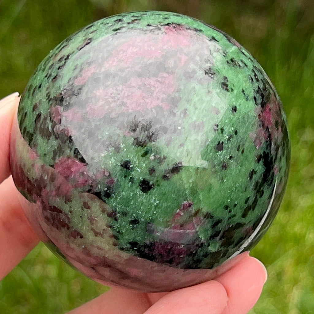 Sfera rubin in zoisit model 2, pietre semipretioase - druzy.ro 3 