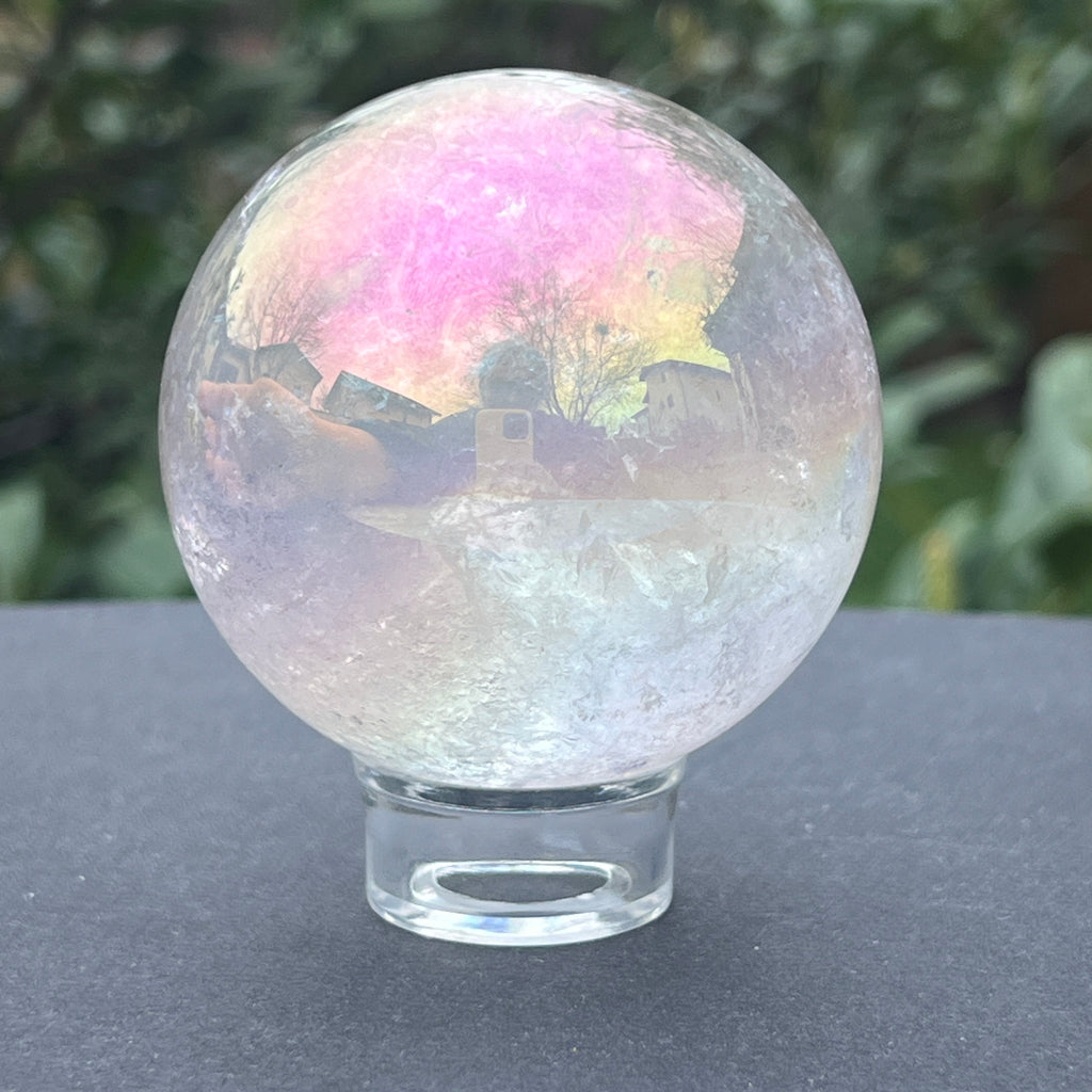 Sfera cuart roz aura model 3, pietre semipretioase - druzy.ro 6 