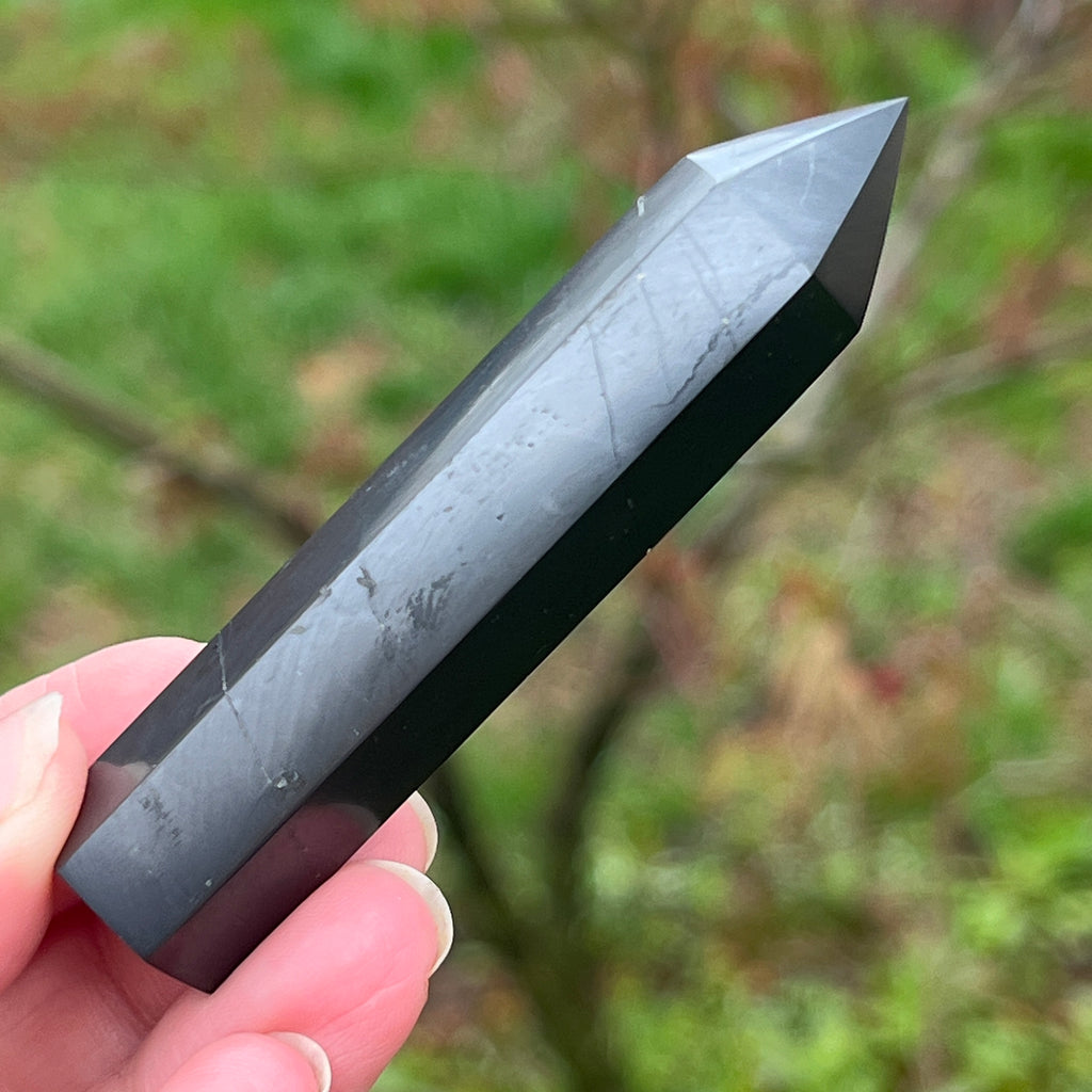 Obliesc shungit polisat 8 cm, pietre semipretioase - druzy.ro 1 