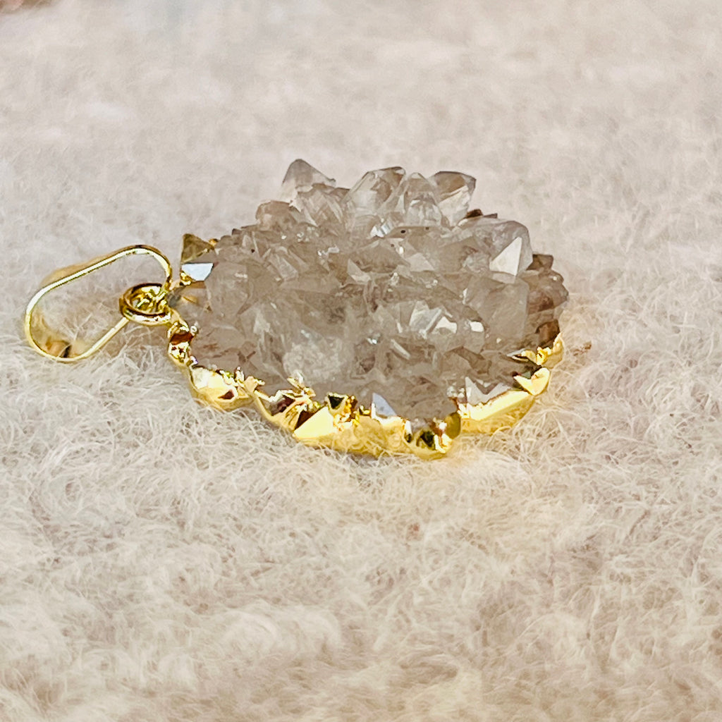 Pandantiv placat cu aur ametist stalactit druzy Uruguay model 5, druzy.ro, cristale 2