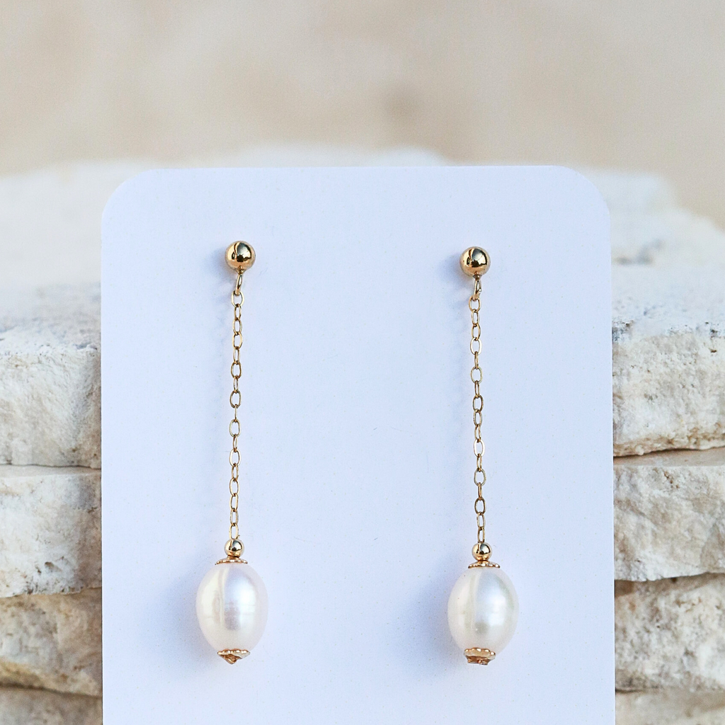 Cercei perle naturale, aur filat - Soul Pearl #5, pietre semipretioase - druzy.ro 1 