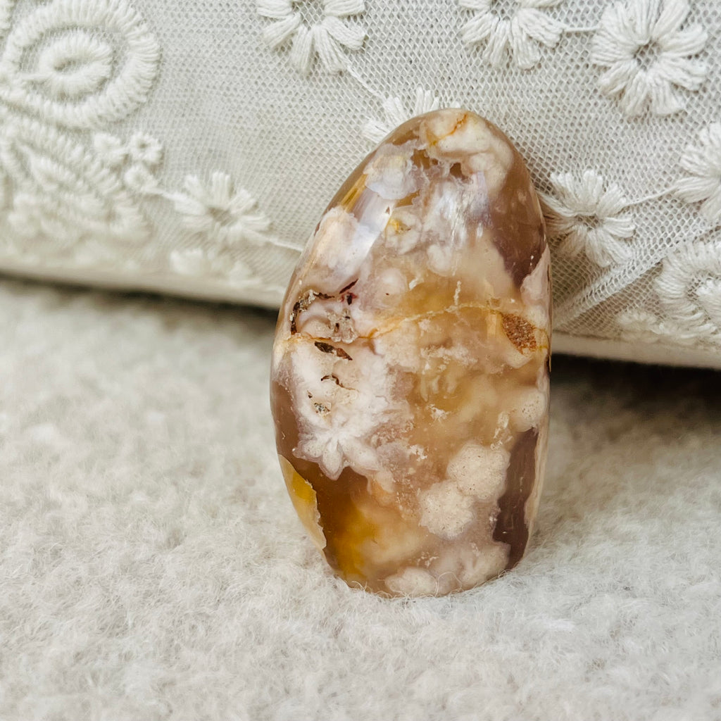 Agat coral floare mini structura forma libera model 5, druzy.ro, cristale 2