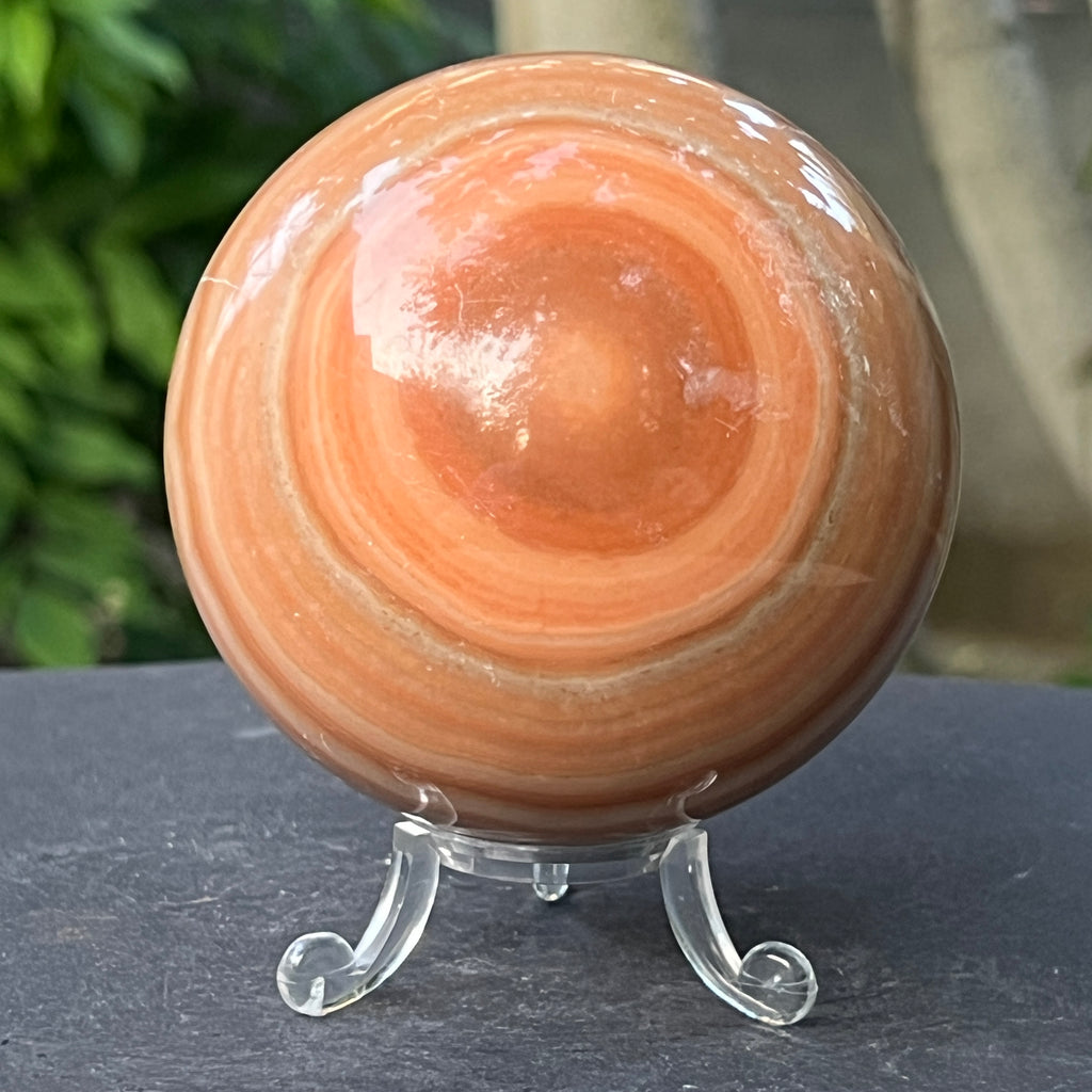 Sferă de onix portocaliu dungat  | Model 5, pietre semipretioase - druzy.ro 5 