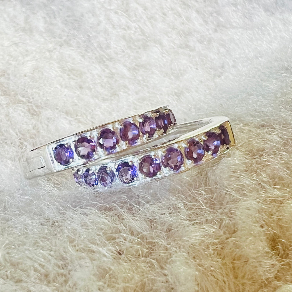 Cercei ametist argint HOOP, druzy.ro, pietre semipretioase 2
