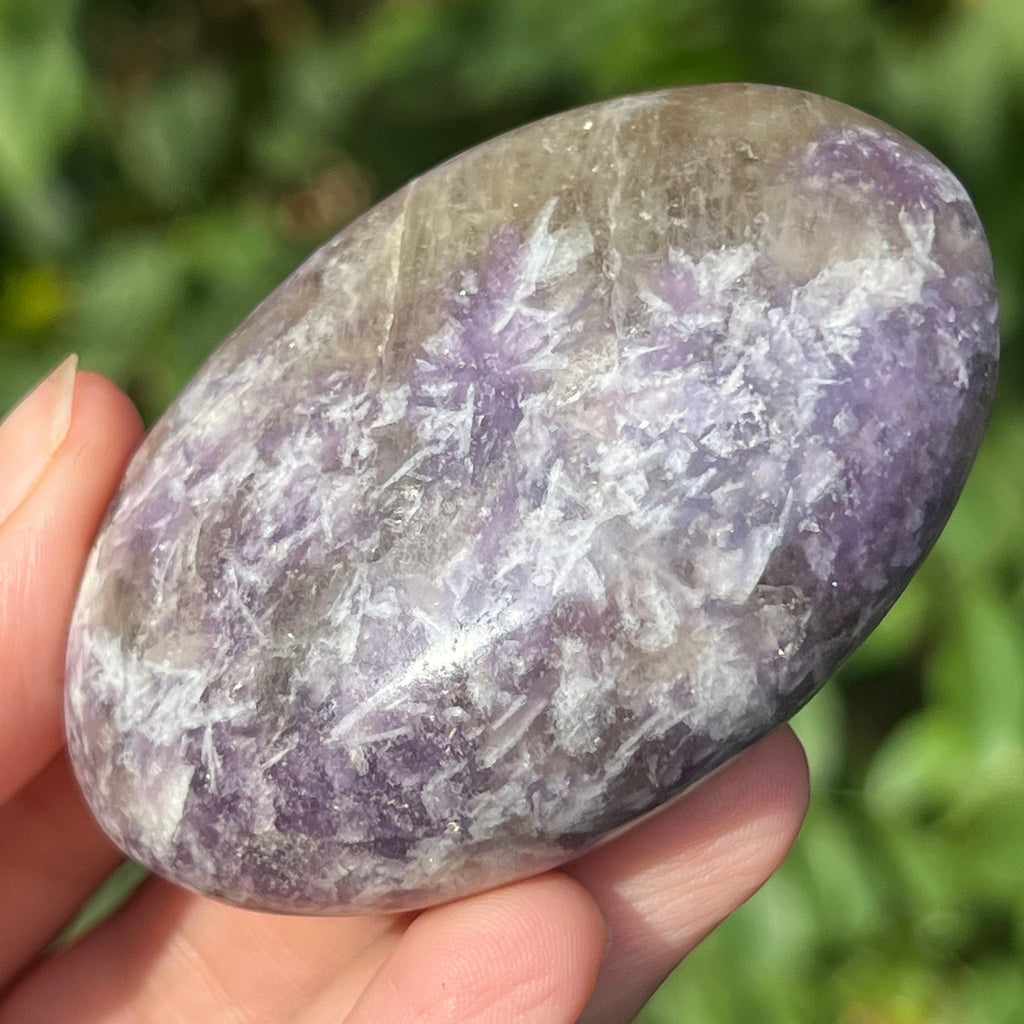 Lepidolit palmstone m5, druzy.ro, cristale 1