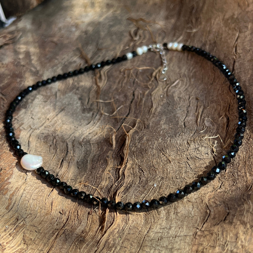 Colier spinel si perle Valora#10, pietre semipretioase - druzy.ro 2 