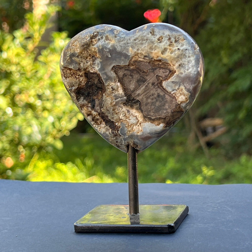 Inima ametist stand model 1, calitate +AAA, geoda ametist Urguay, pietre semipretioase - druzy.ro 5 